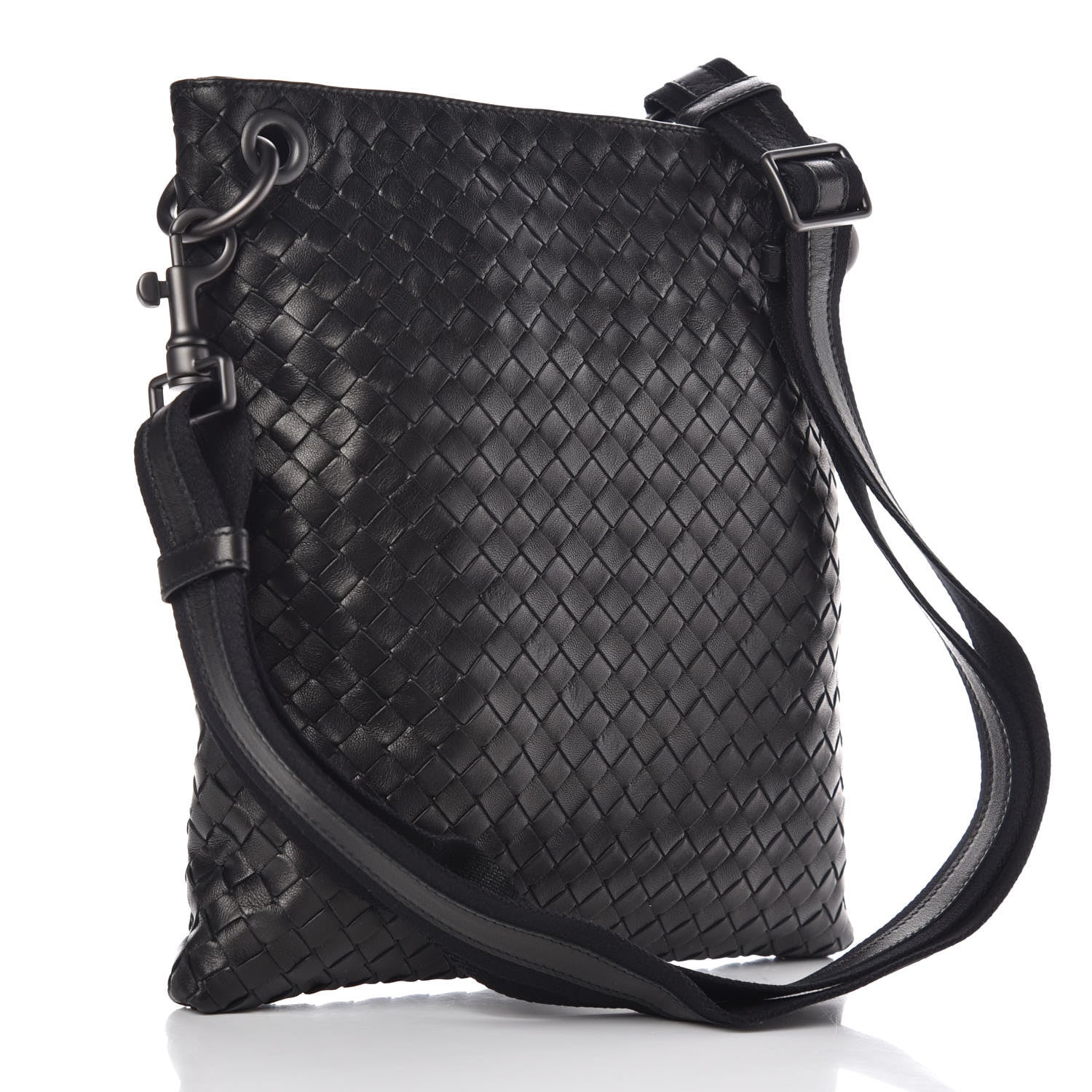 Bottega Veneta Nappa Intrecciato VN Crossbody Messenger Bag Black 3 of 7
