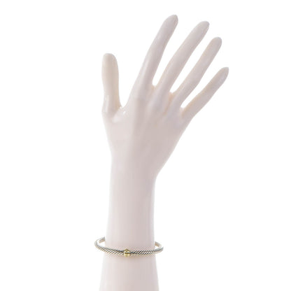 David Yurman Sterling Silver 14K Yellow Gold 5mm Cable Classics Single Station Bracelet 2 of 5