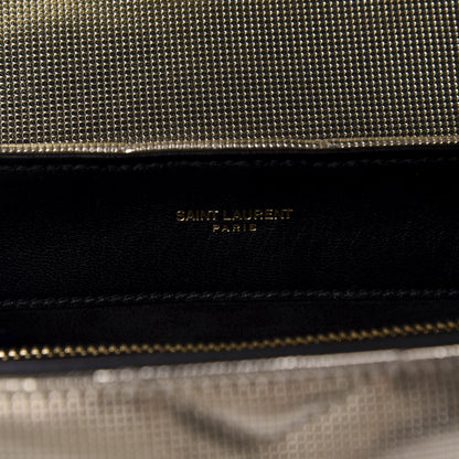 Saint Laurent Metallic Calfskin Y Quilted Small Loulou Monogram Chain Satchel Platino 8 of 11