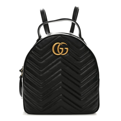 Gucci Calfskin Matelasse GG Marmont Dome Backpack Black 1 of 19