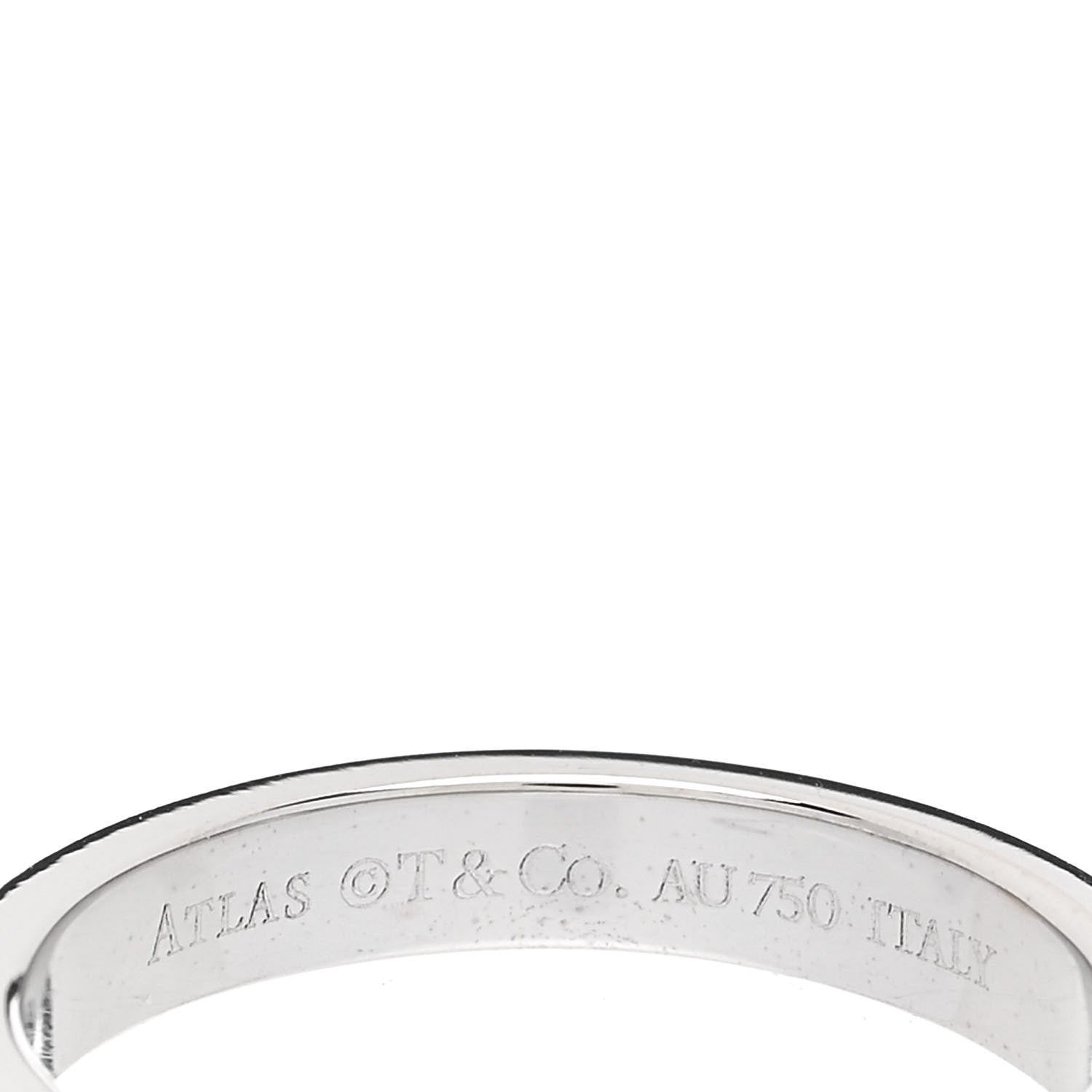 Tiffany 18K White Gold Diamond Atlas Solitaire Band Ring 49 5 4 of 4