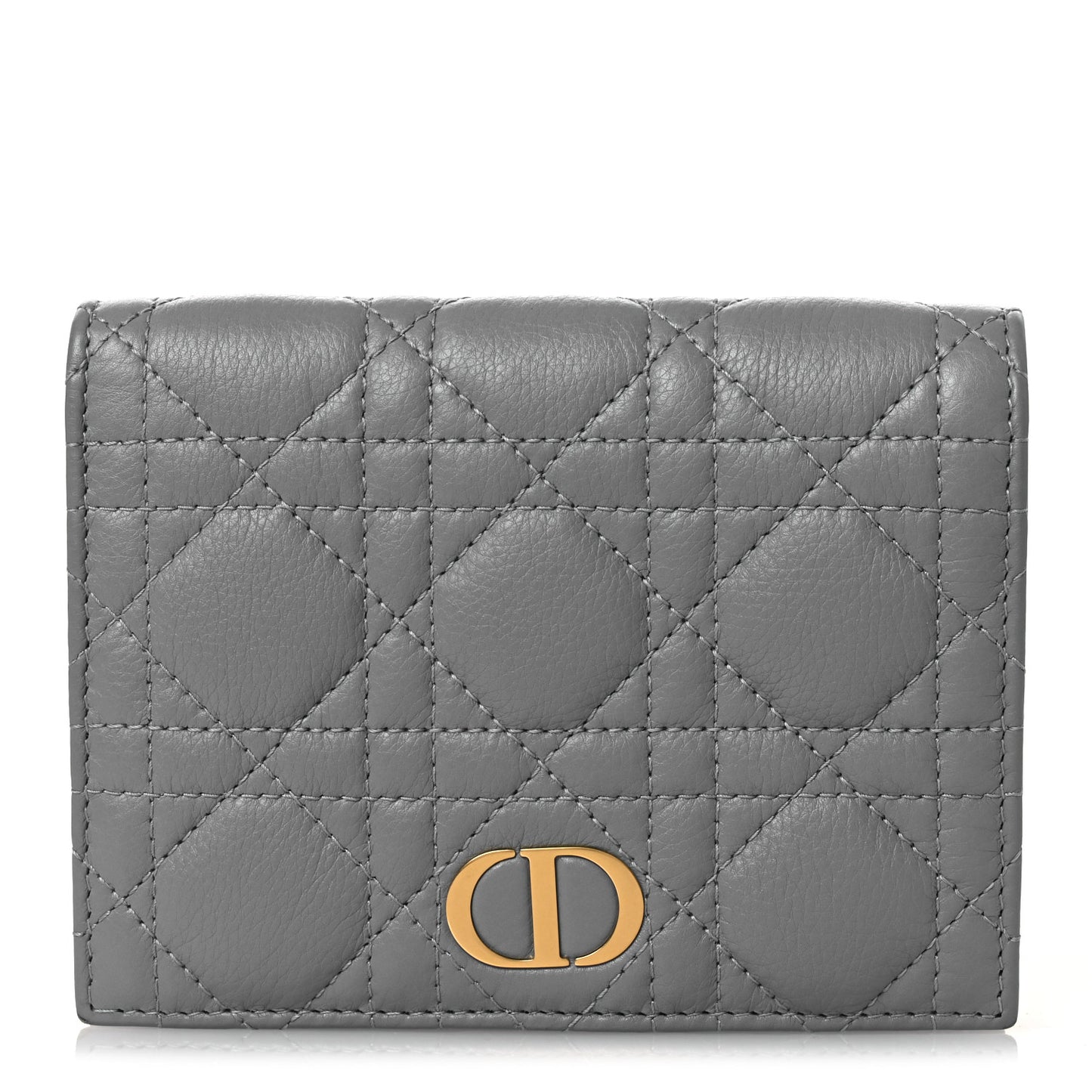 Supple Calfskin Cannage Caro Slim Wallet Cloud Blue