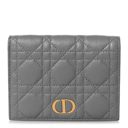 Christian Dior Supple Calfskin Cannage Caro Slim Wallet Cloud Blue 1 of 8