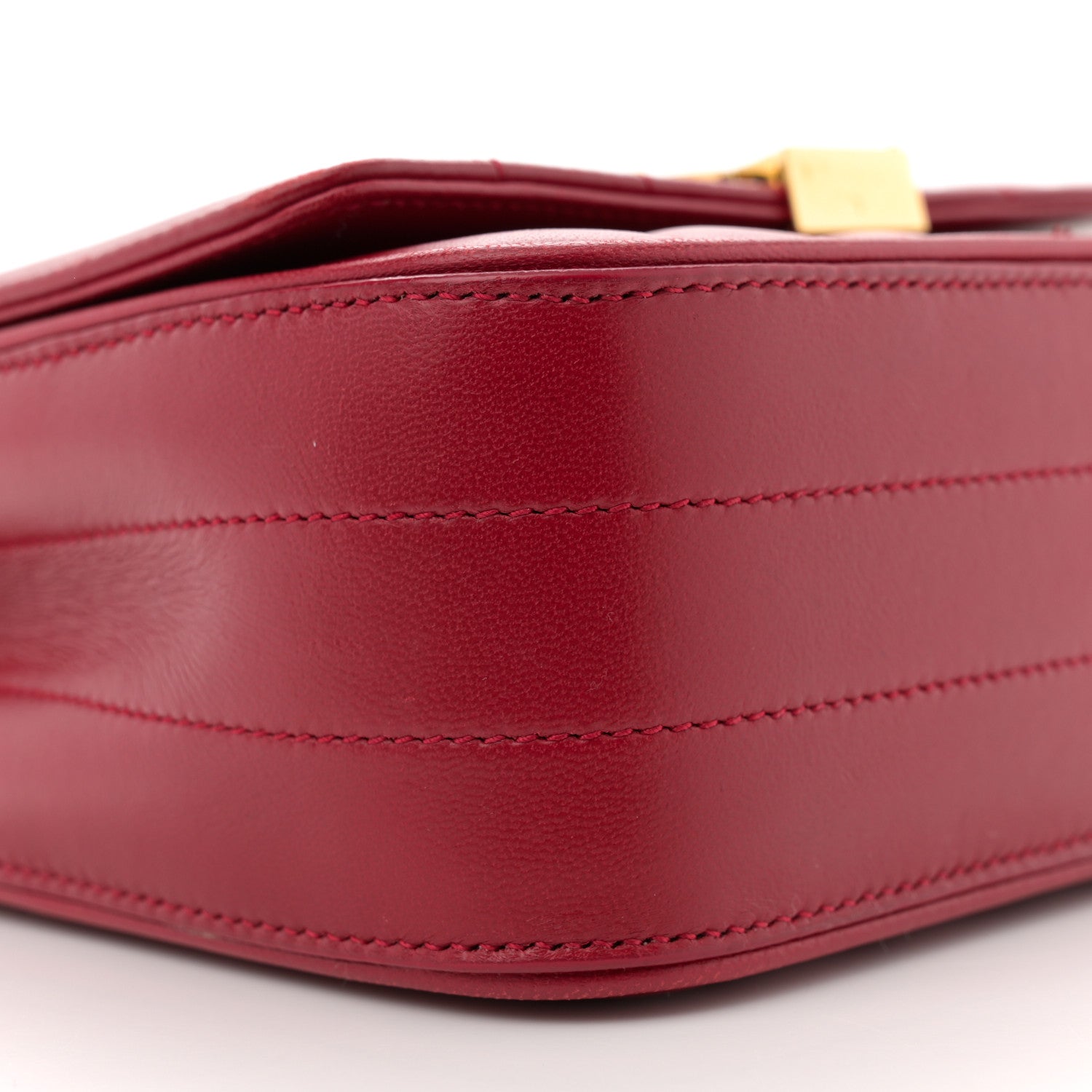 Saint Laurent Lambskin Matelasse Monogram Small Vicky Chain Bag Red 9 of 12