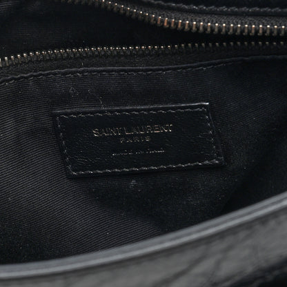 Saint Laurent Crinkled Calfskin Matelasse Monogram Medium Niki Chain Satchel Black 6 of 9