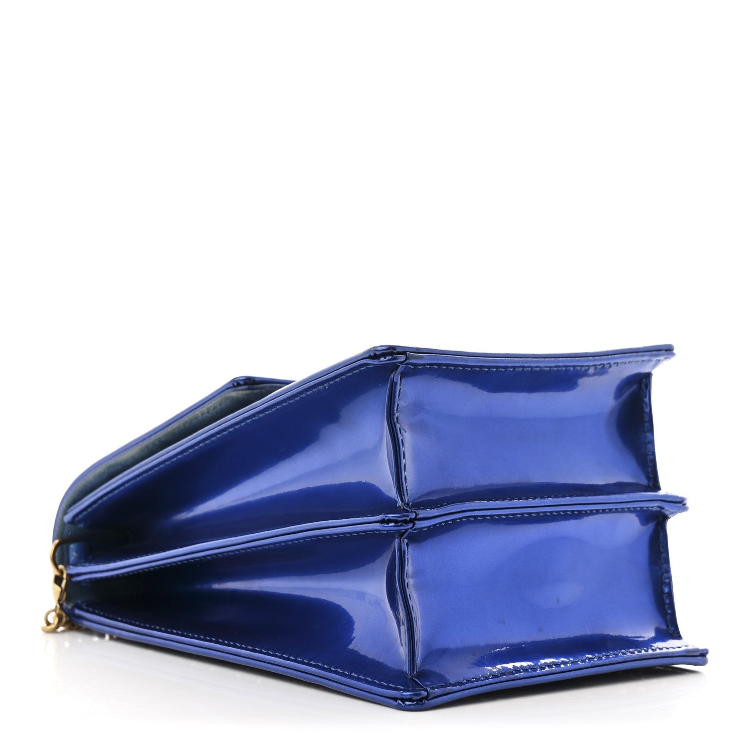 Christian Dior Metallic Calfskin Studded Vertical Diorama Blue