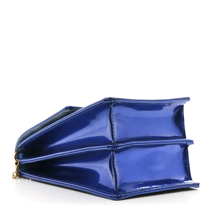 Christian Dior Metallic Calfskin Studded Vertical Diorama Blue 4 of 14