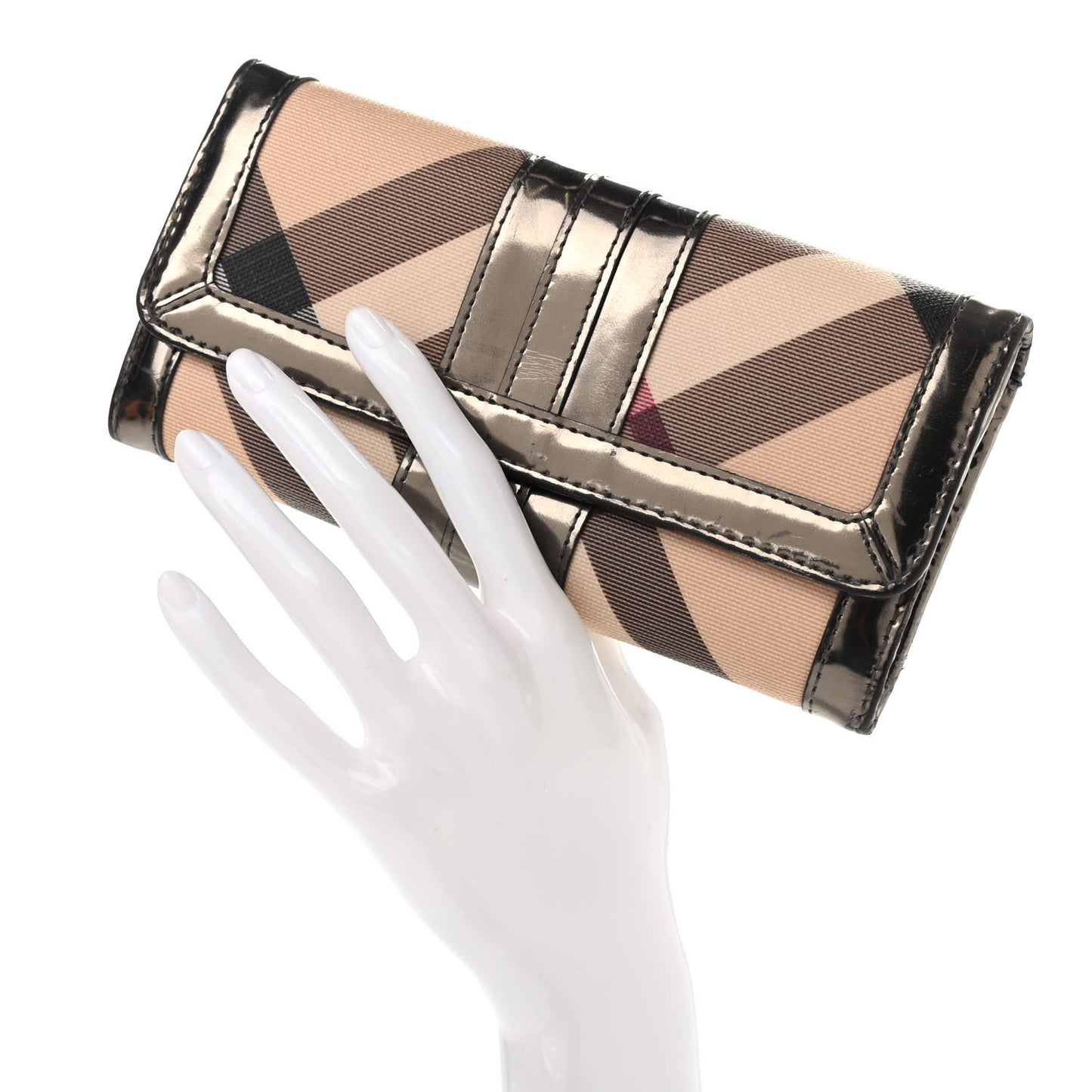 Patent Nova Check Wallet Metallic