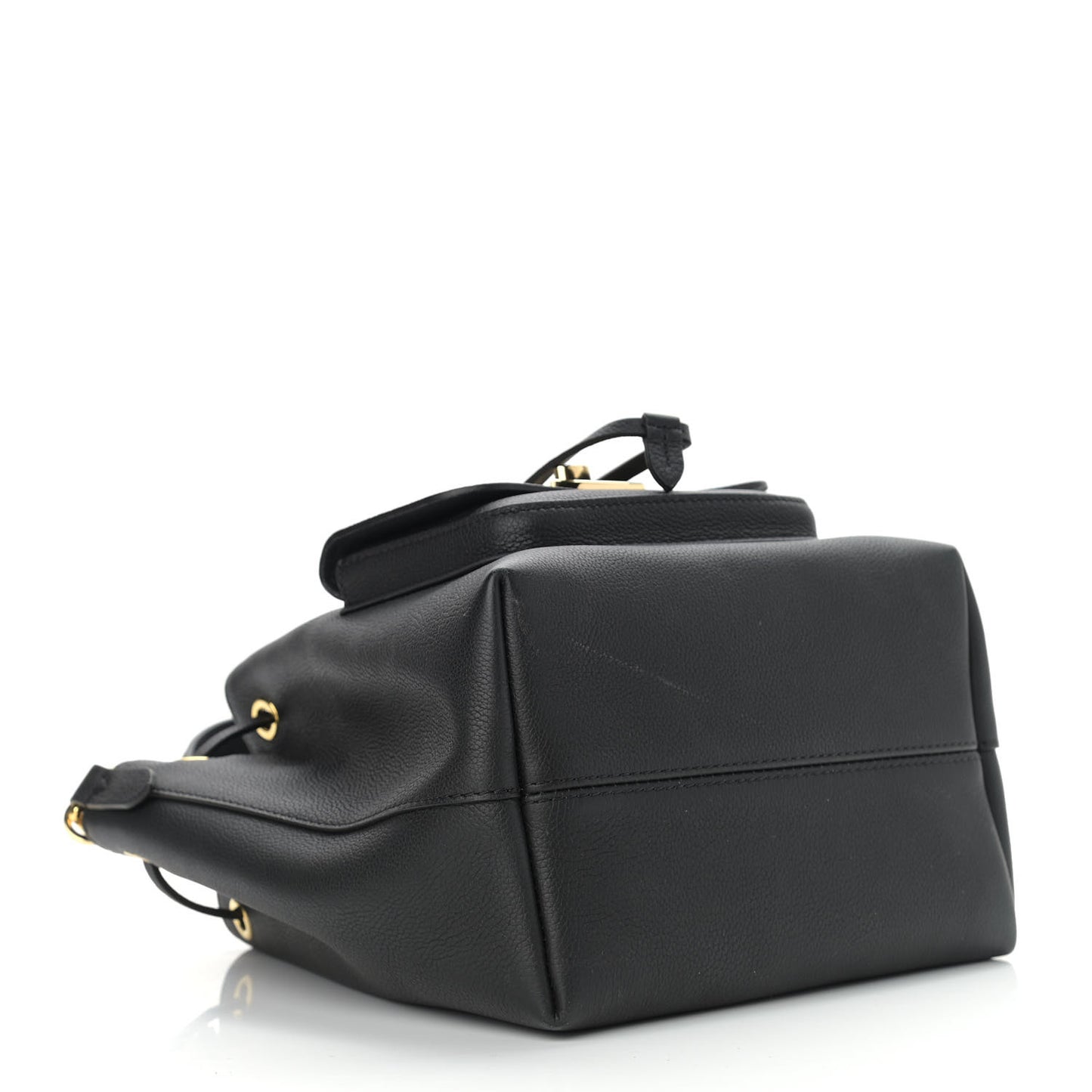 Calfskin Lockme Bucket MM Black