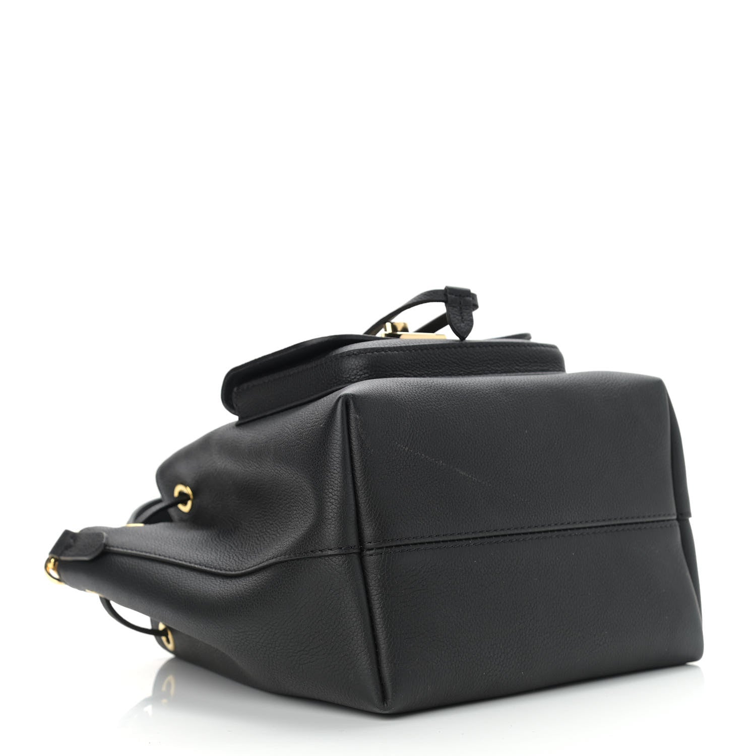 Louis Vuitton Calfskin Lockme Bucket MM Black 4 of 10