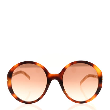 Gucci Acetate Detachable Charm Oversized Frame Round Sunglasses GG0726S Havana 2 of 8