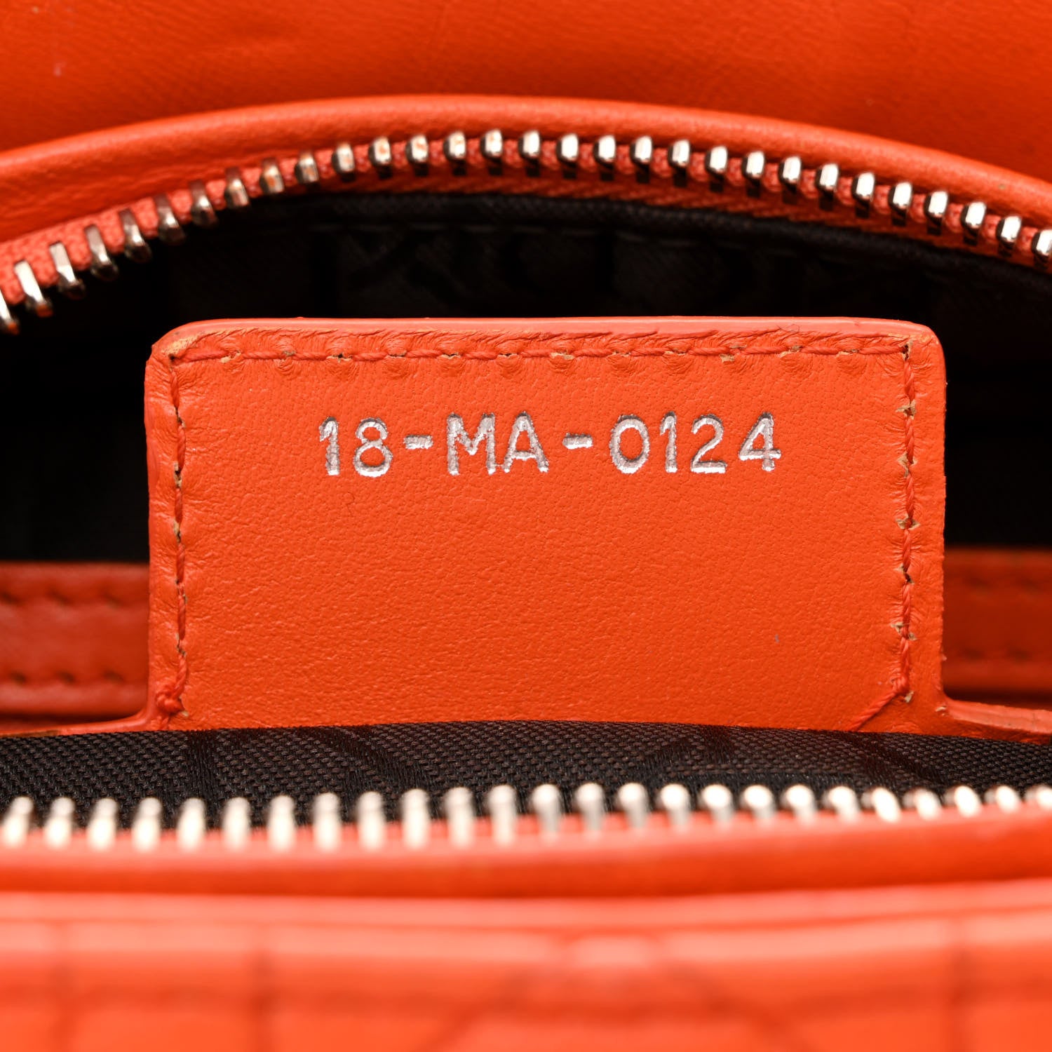 Christian Dior Lambskin Cannage Medium Lady Dior Orange 7 of 18