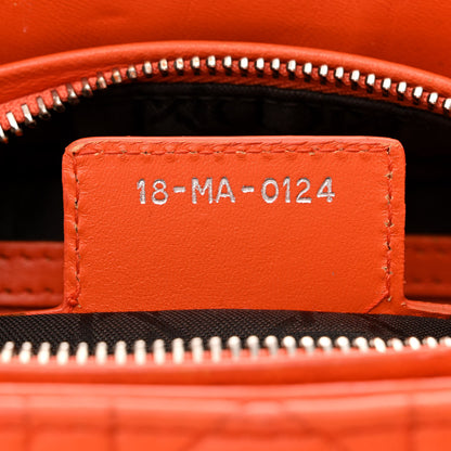 Christian Dior Lambskin Cannage Medium Lady Dior Orange 7 of 18