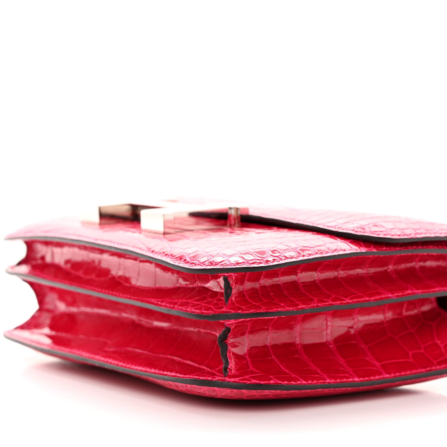 Hermes Shiny Alligator Constance 18 Rose Extreme 11 of 13