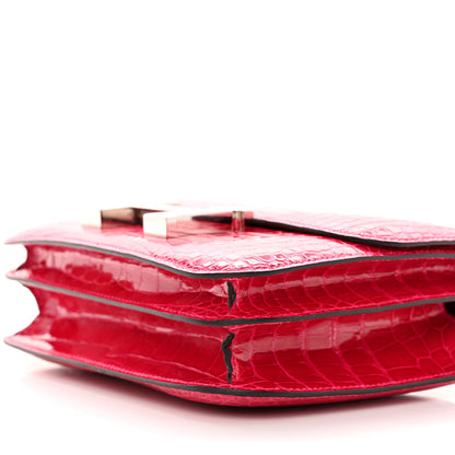 Hermes Shiny Alligator Constance 18 Rose Extreme 11 of 13