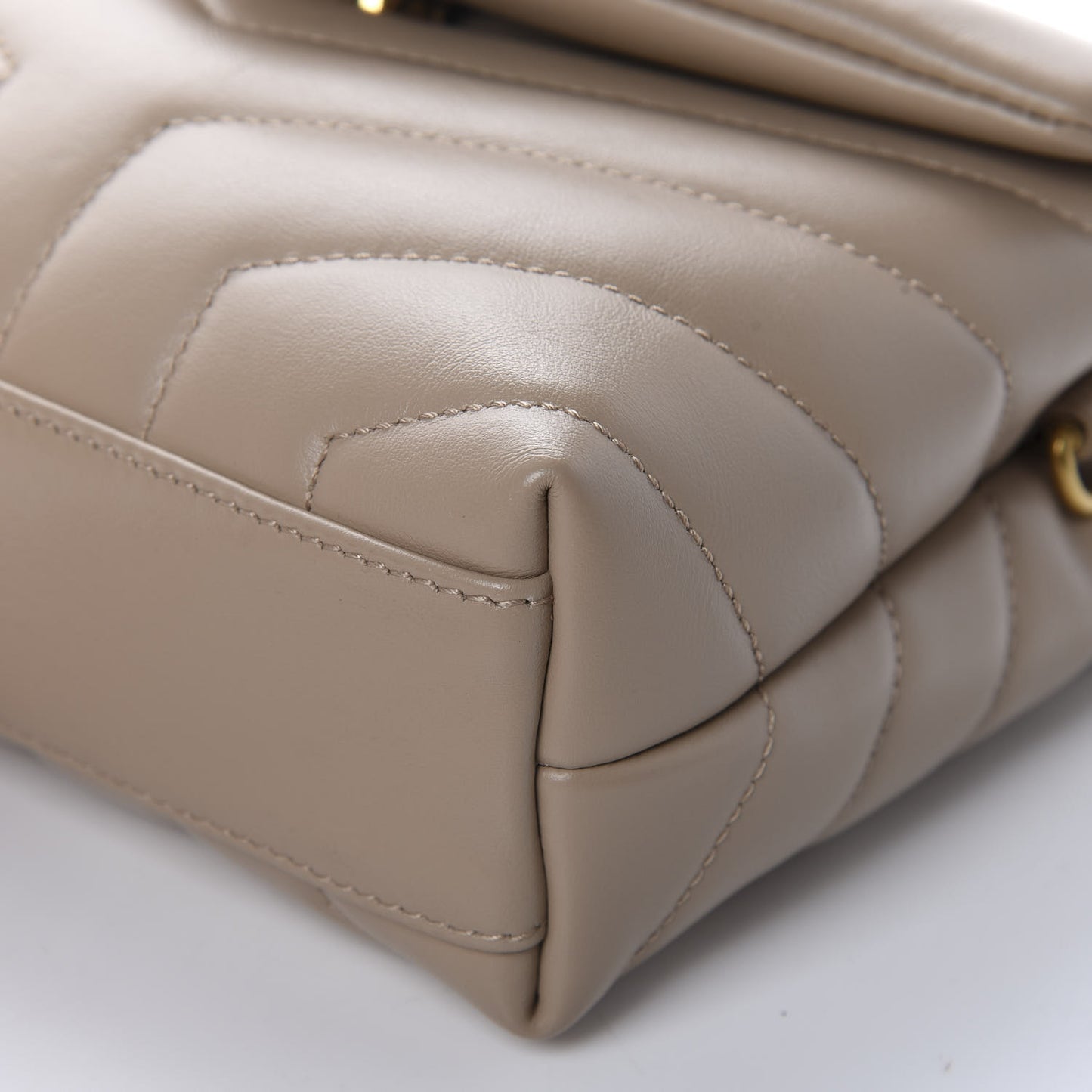 Calfskin Y Quilted Monogram Toy Loulou Crossbody Bag Dark Beige