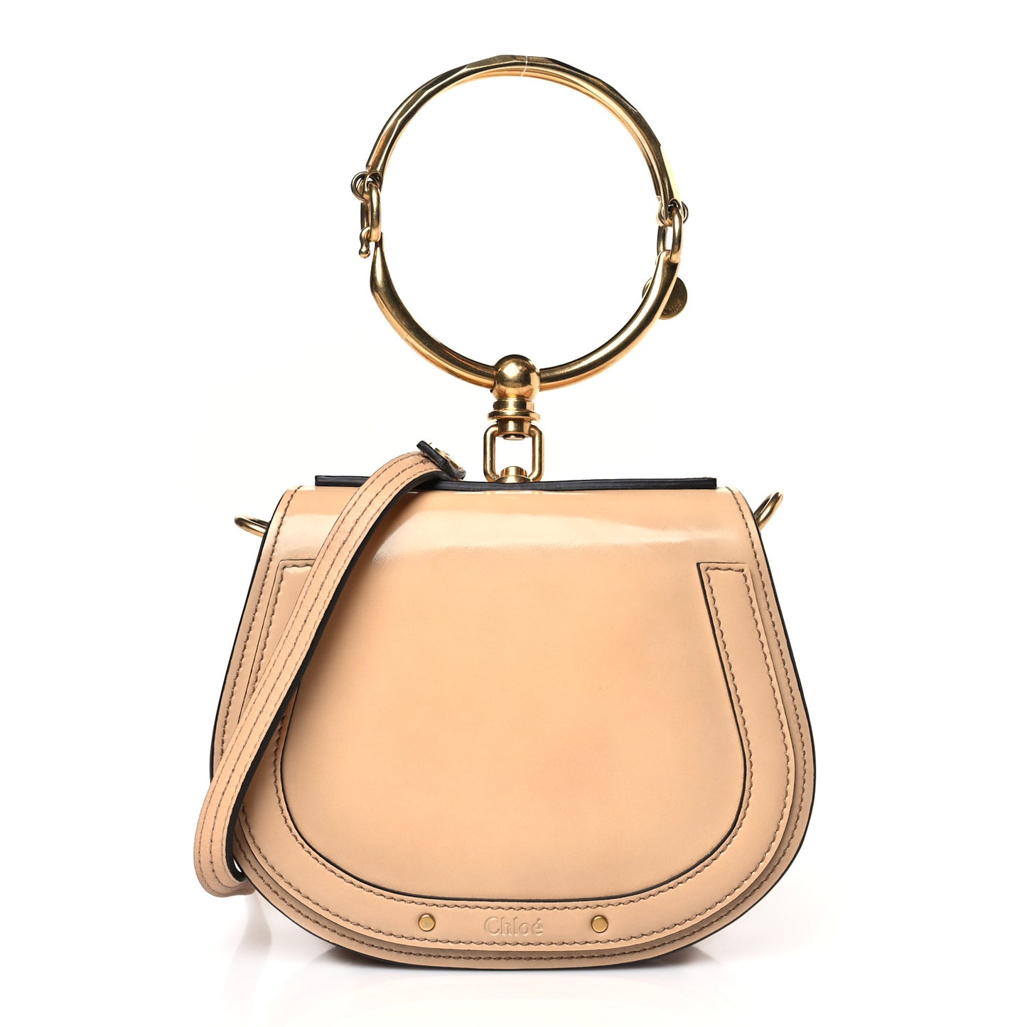 Patent Suede Small Nile Bracelet Bag