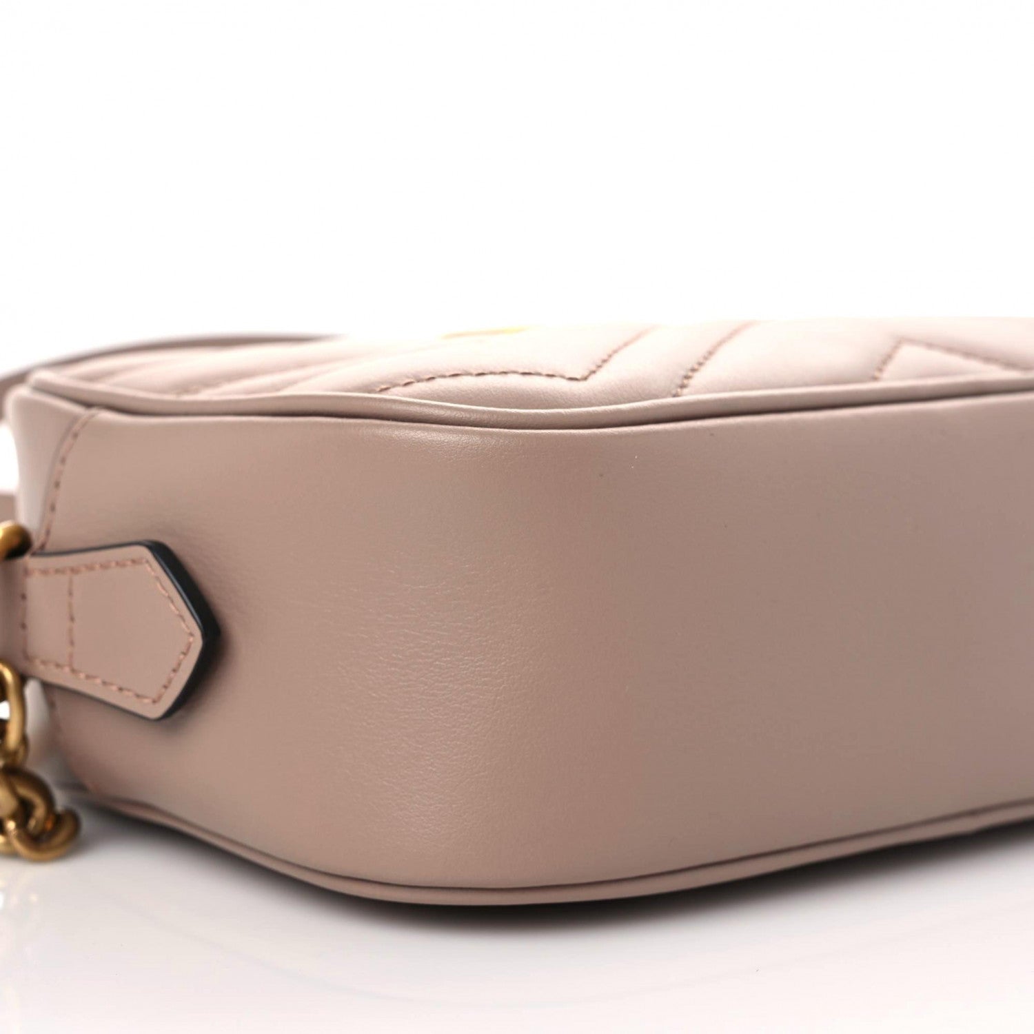 Gucci Calfskin Matelasse Mini GG Marmont Chain Shoulder Bag Porcelain Rose 8 of 9