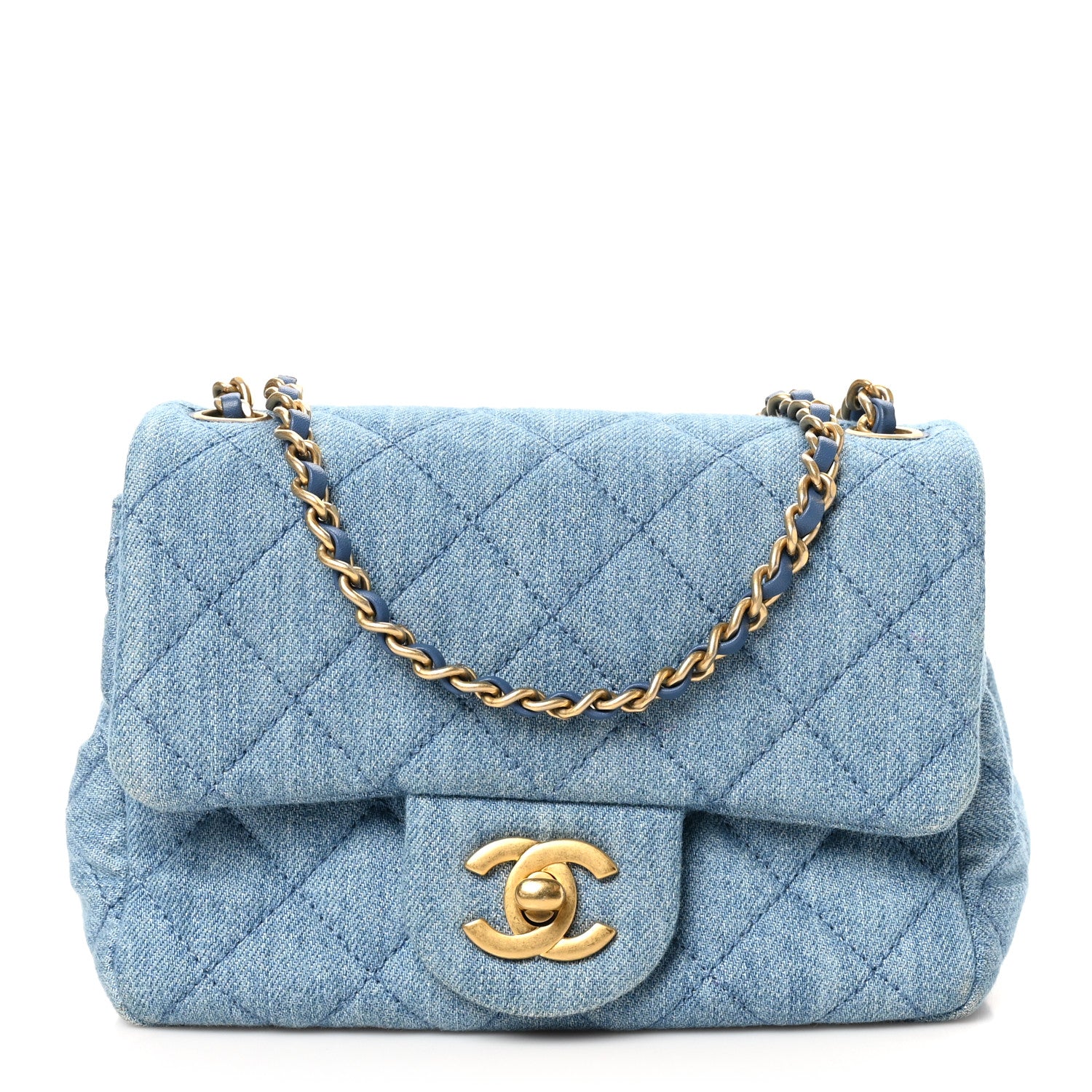 Chanel Denim Quilted Mini Pearl Crush Flap Blue 1 of 10