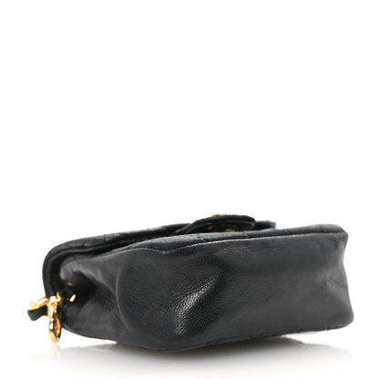 Chanel Lambskin Quilted Mini Flap Belt Bag Charm Black Black 3 of 12