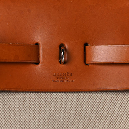 Hermes Toile Vache Calfskin Herbag 30 PM Backpack Natural 6 of 17