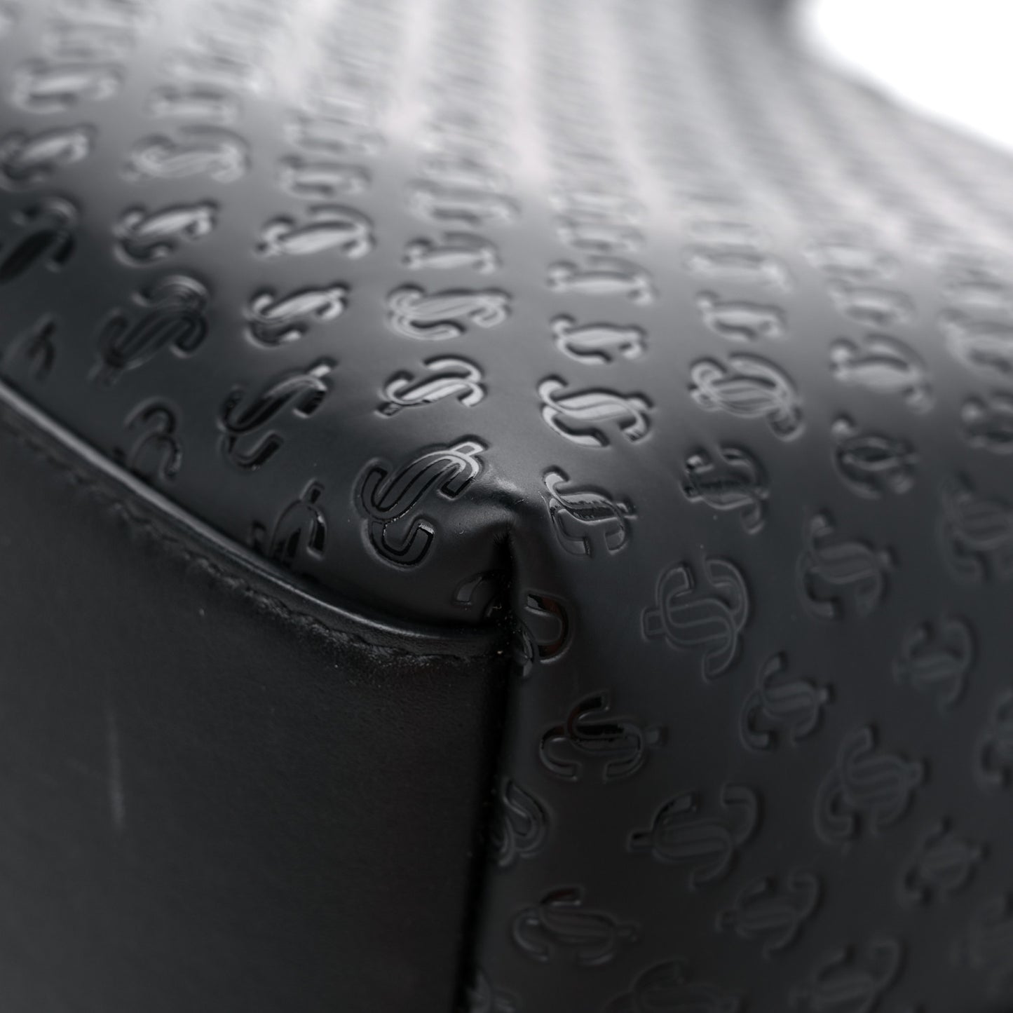 Calfskin Monogram Embossed Nine2Five East West Tote Black