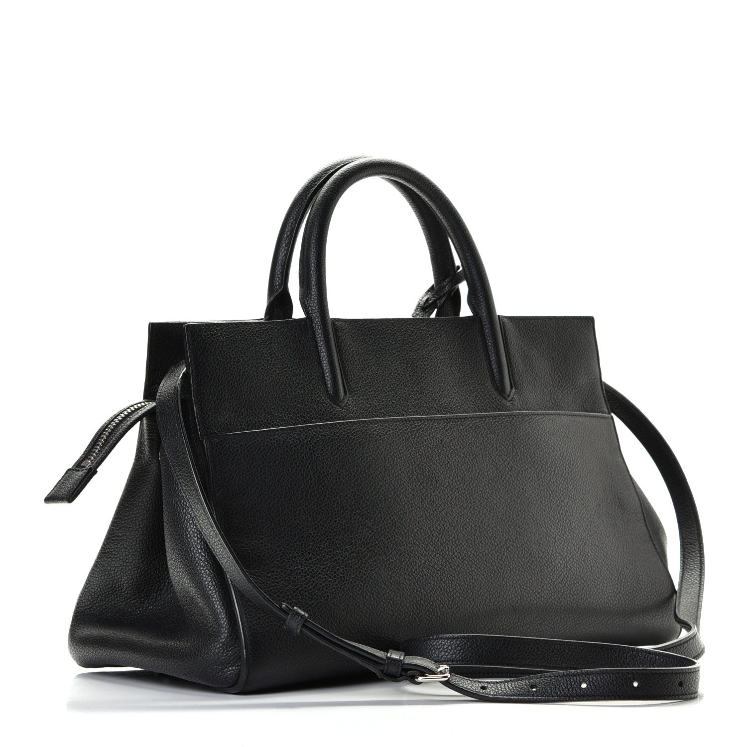 Saint Laurent Grained Calfskin Small Cabas Rive Gauche Black 2 of 5