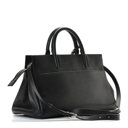 Saint Laurent Grained Calfskin Small Cabas Rive Gauche Black 2 of 5