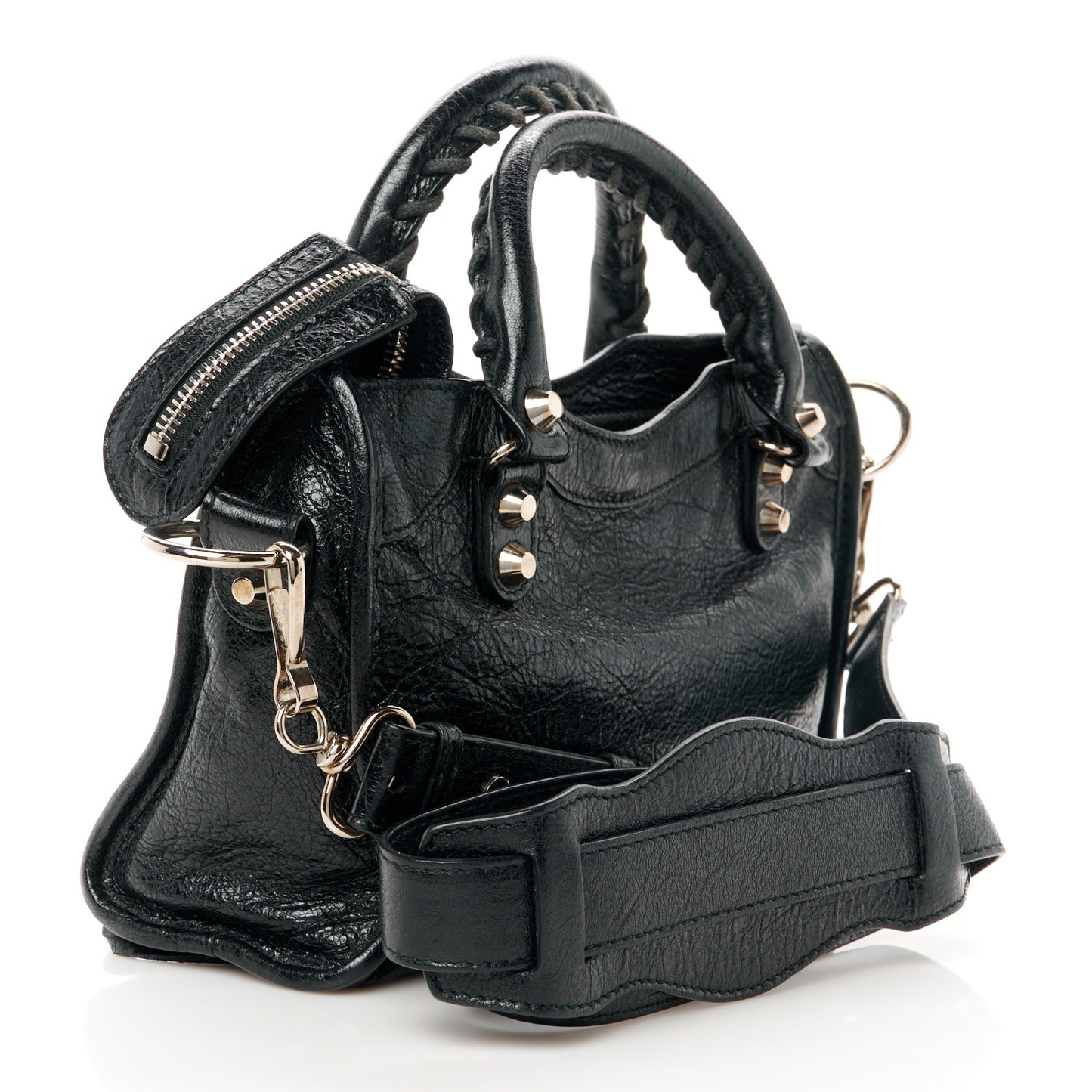Agneau Classic Silver Hardware Mini City Black