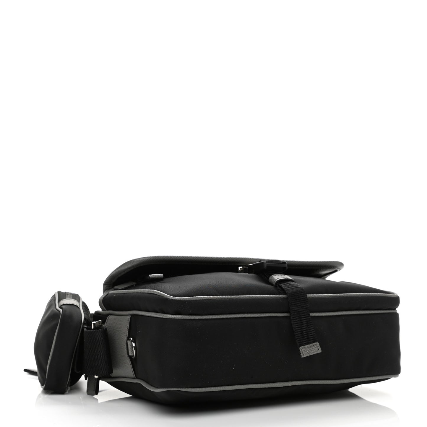 Tessuto Nylon Saffiano Messenger Bag Black Royal Marmo