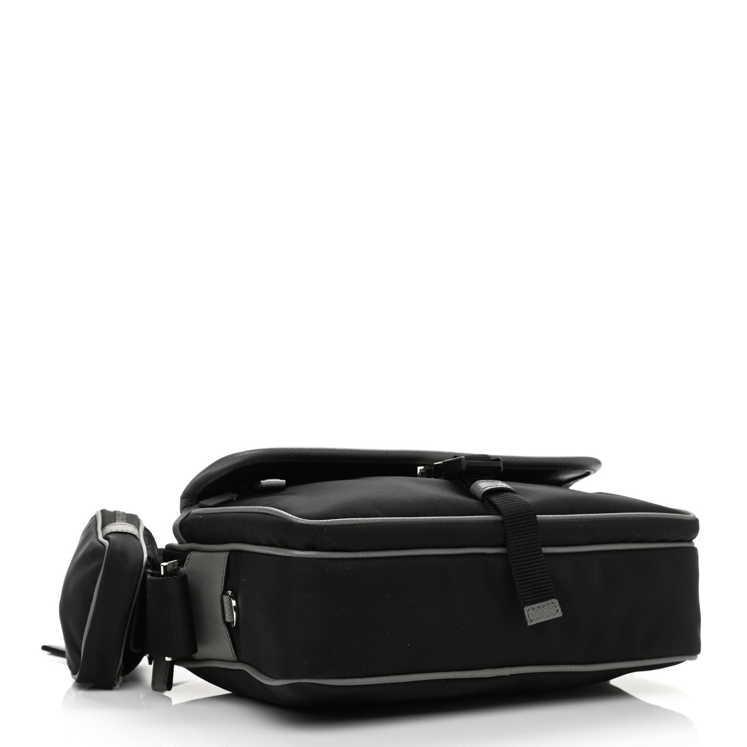 Prada Tessuto Nylon Saffiano Messenger Bag Black Royal Marmo 4 of 10