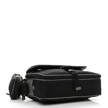 Prada Tessuto Nylon Saffiano Messenger Bag Black Royal Marmo 4 of 10