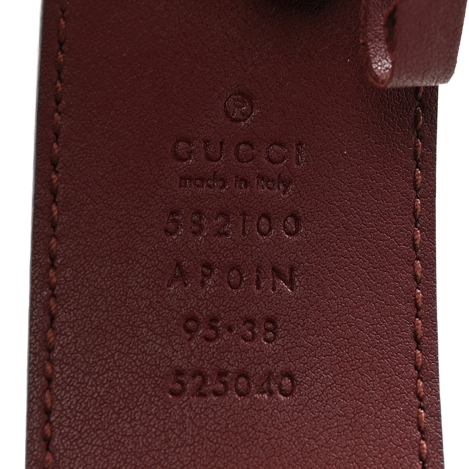 Gucci Calfskin Crystal Double G 40mm Belt 95 38 Vintage Bordeaux 5 of 6