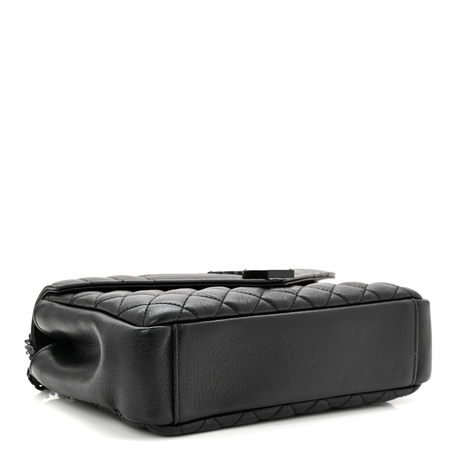 Saint Laurent Sheepskin Mixed Matelasse Triquilt Medium Monogram Monochrome College Bag Black 4 of 11