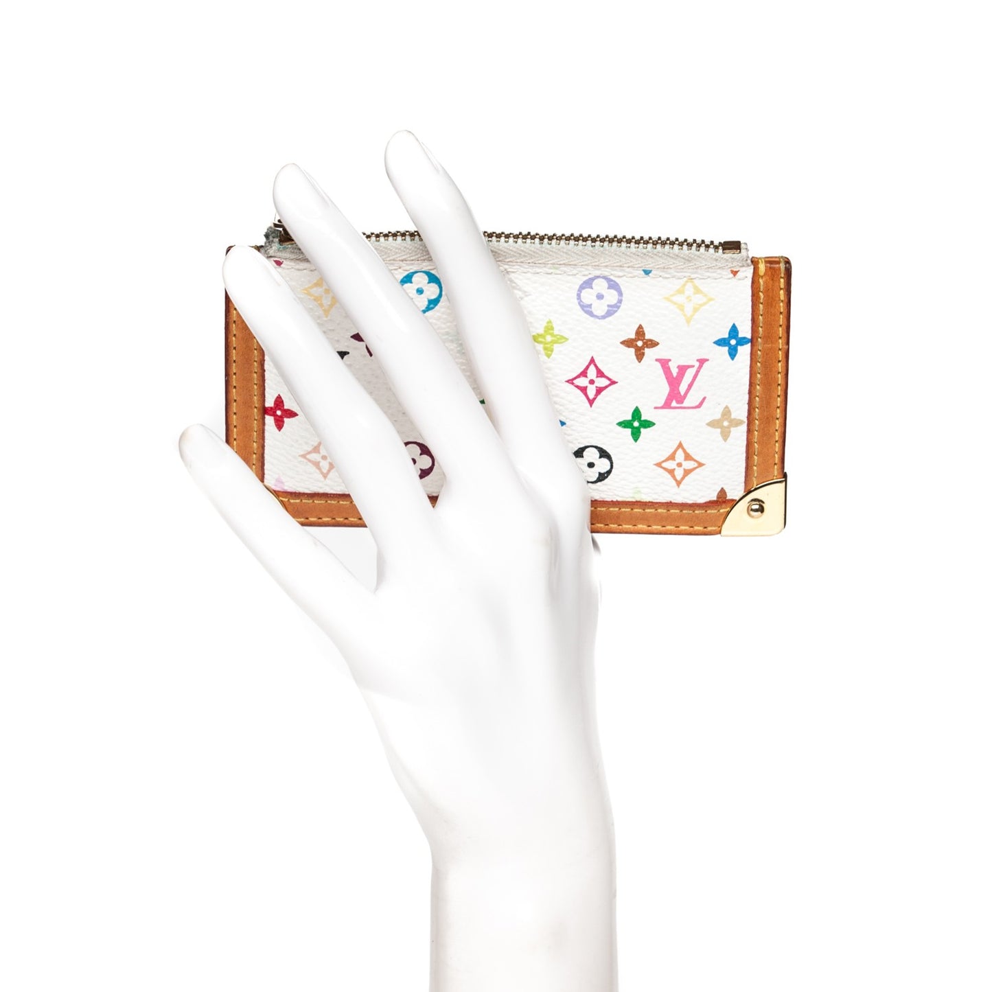 Monogram Multicolor Key Pouch White