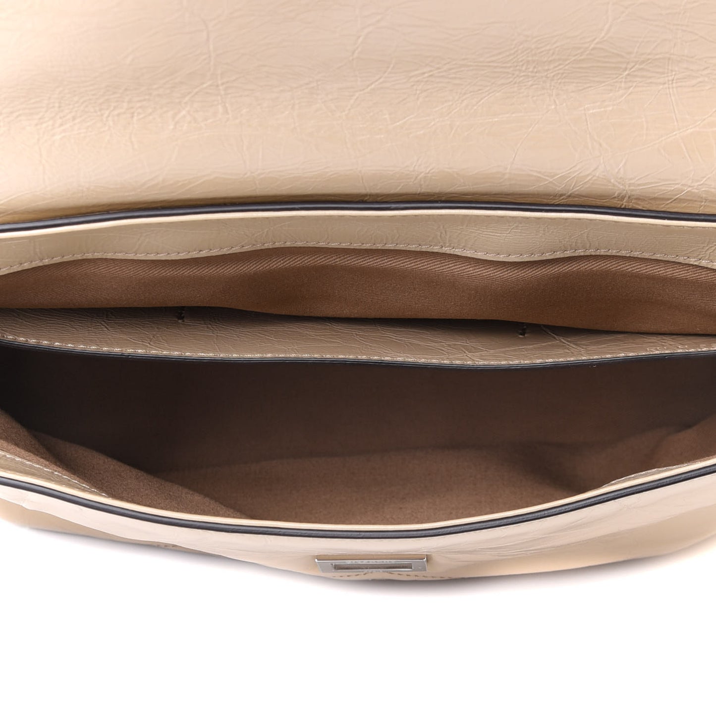 Creased Patent Calfskin Medium ID Flap Dune