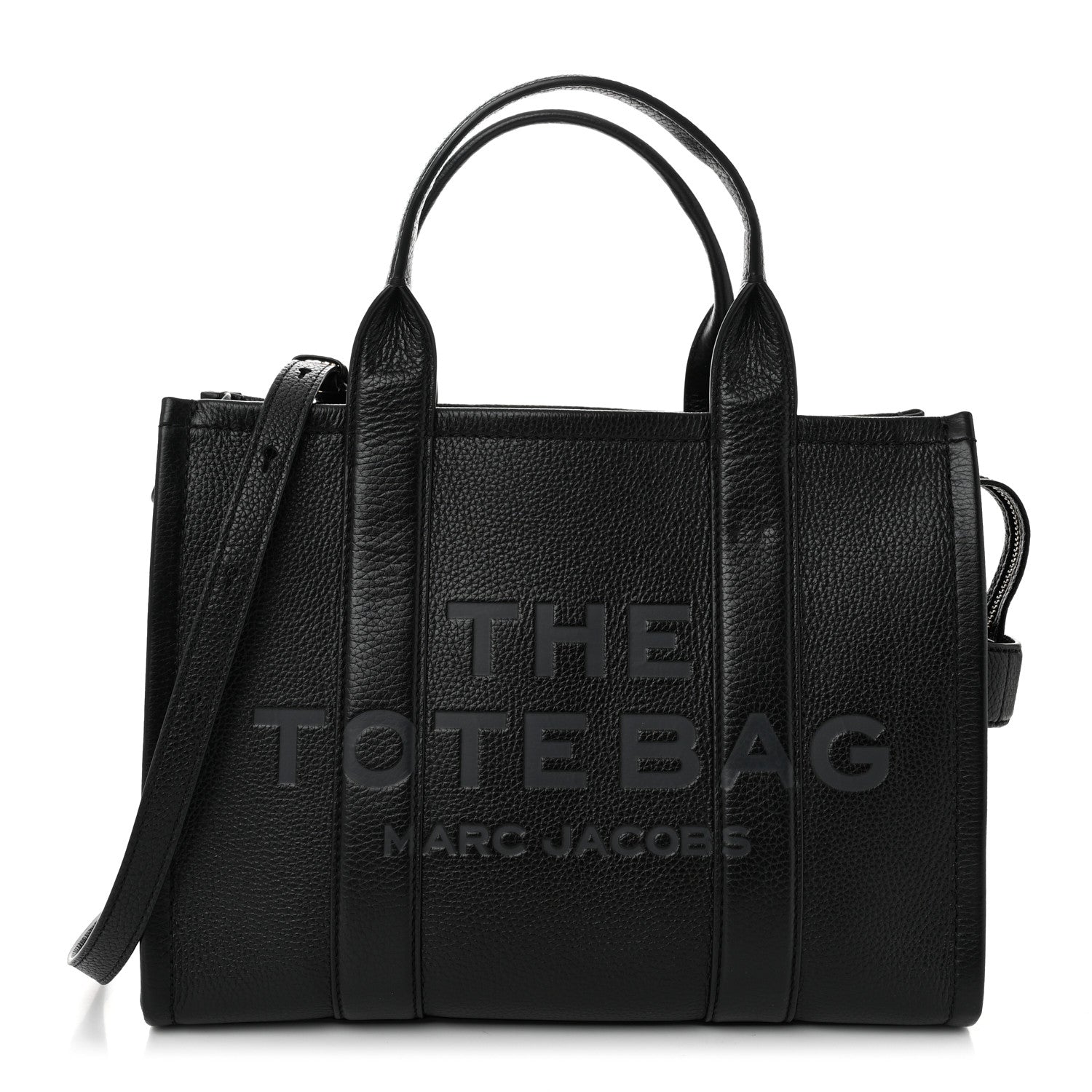 Marc Jacobs Grained Calfskin Medium The Tote Bag Black 1 of 10