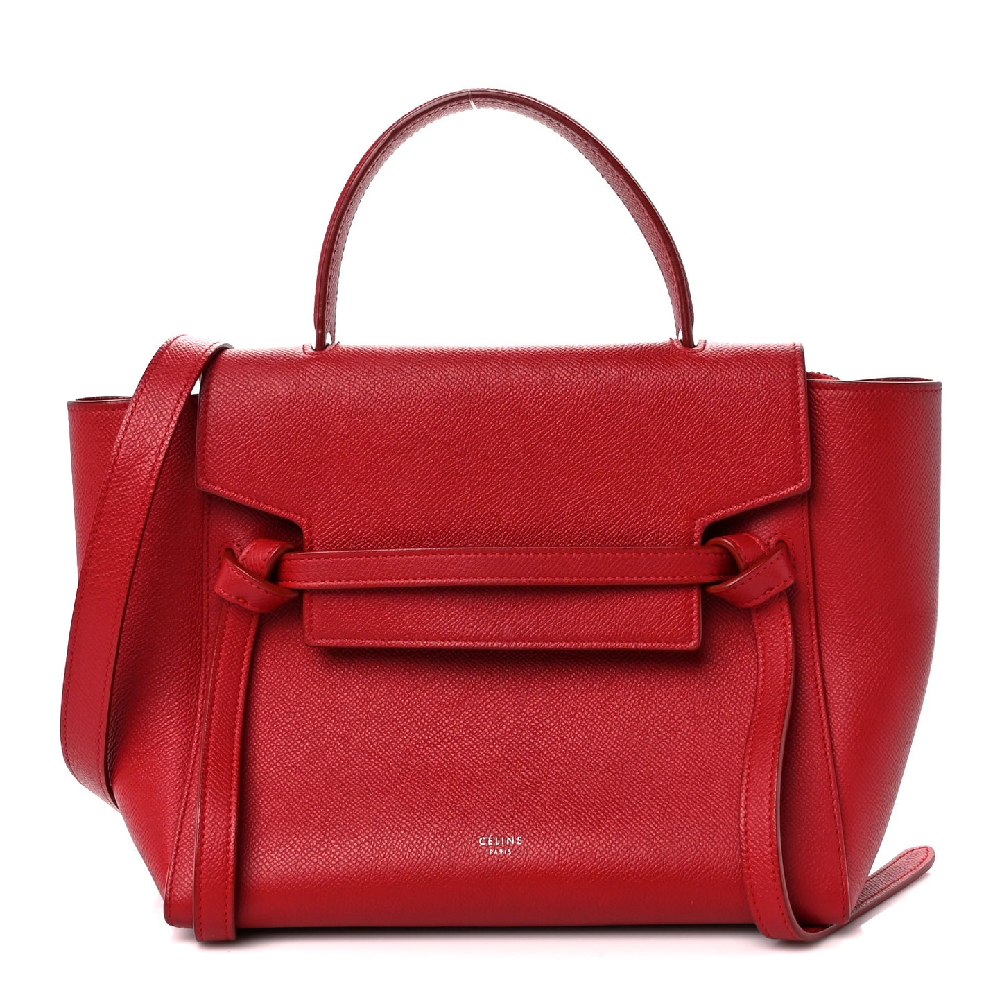 Baby Grained Calfskin Micro Belt Bag Coquelicot