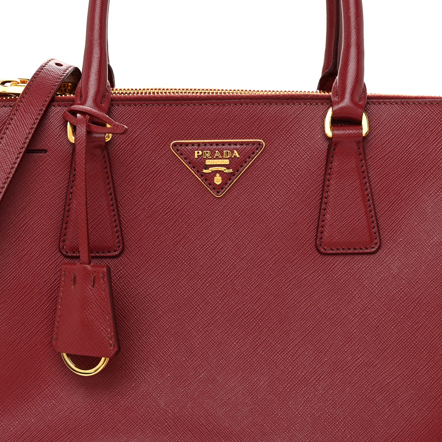 Saffiano Small Galleria Double Zip Tote Cerise