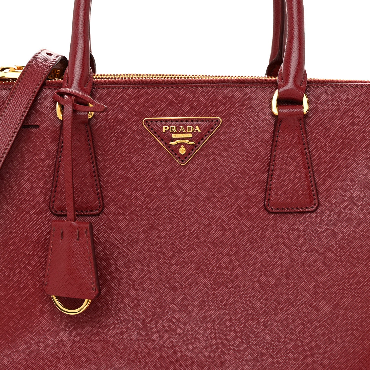 Prada Saffiano Small Galleria Double Zip Tote Cerise 8 of 11