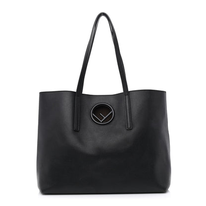 Fendi Vitello Vienna Enamel F is Fendi Shopping Tote Black Taupe 3 of 20