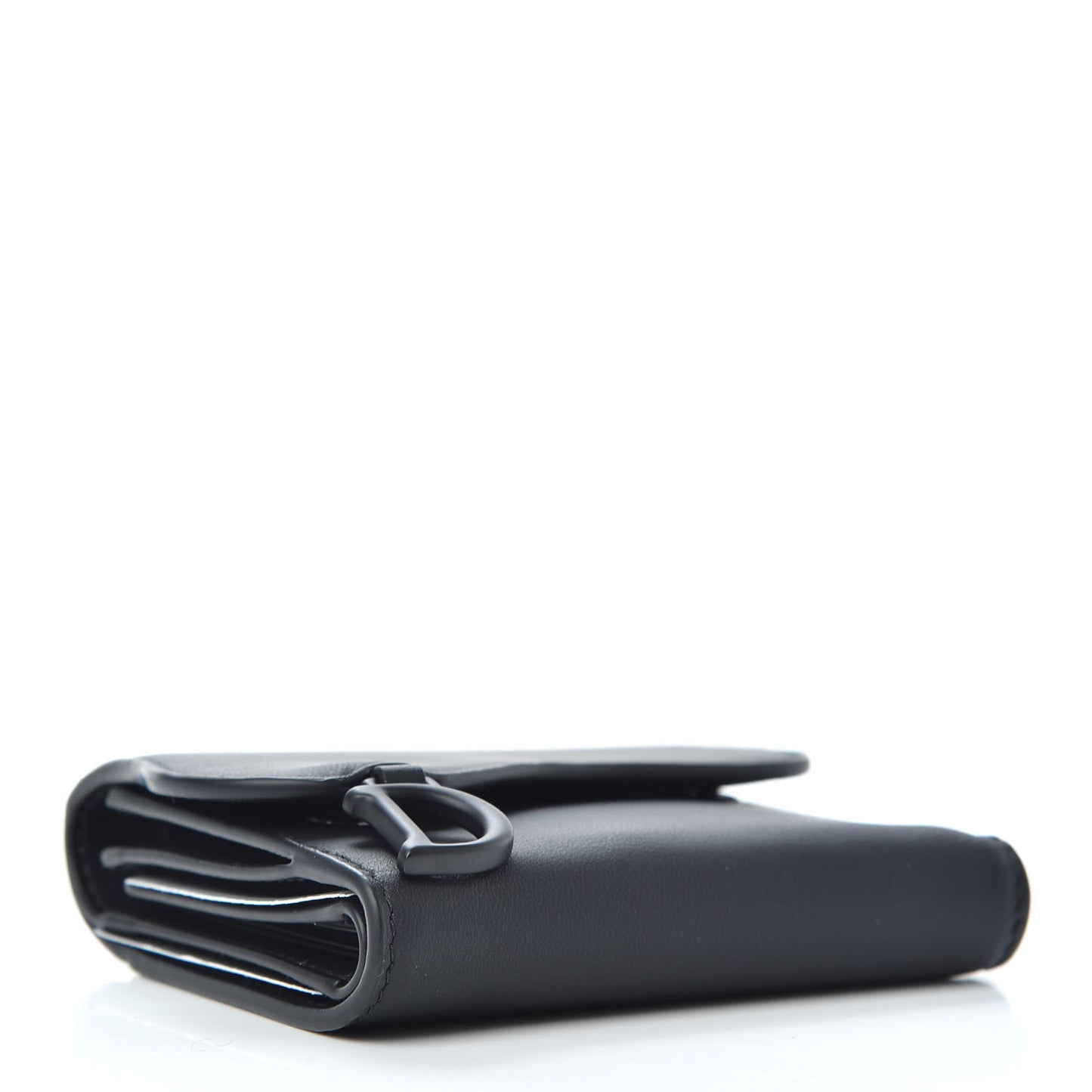 Ultra Matte Calfskin Saddle Lotus Wallet Black