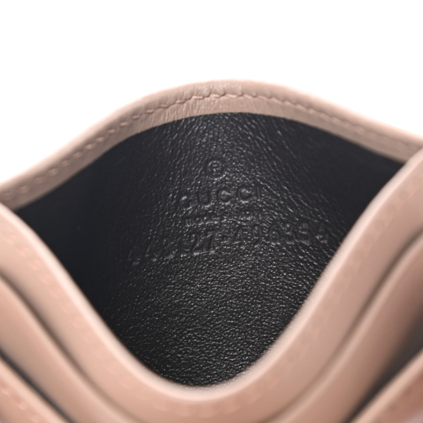 Calfskin Matelasse GG Marmont Card Holder Porcelain Rose