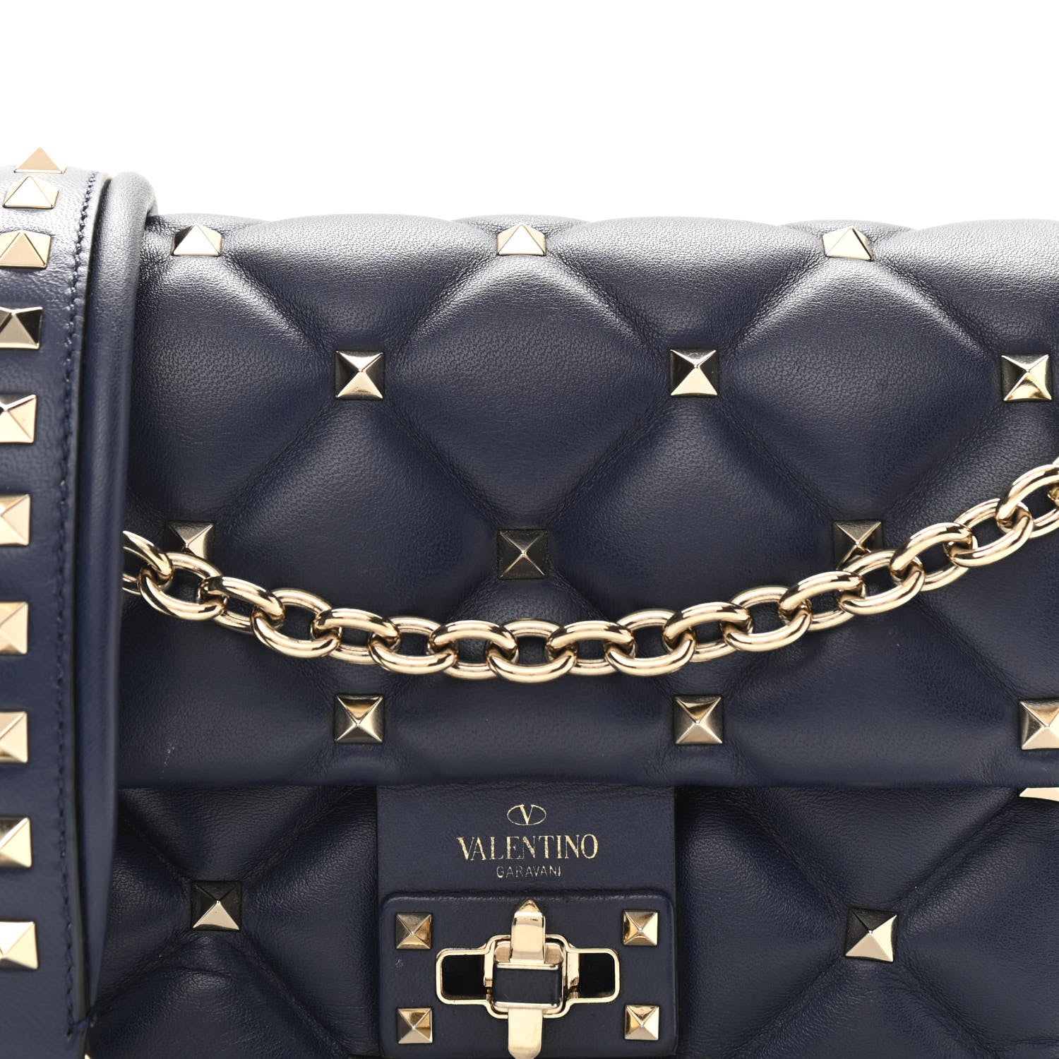 Valentino Garavani Nappa Small Candystud Crossbody Navy 6 of 9