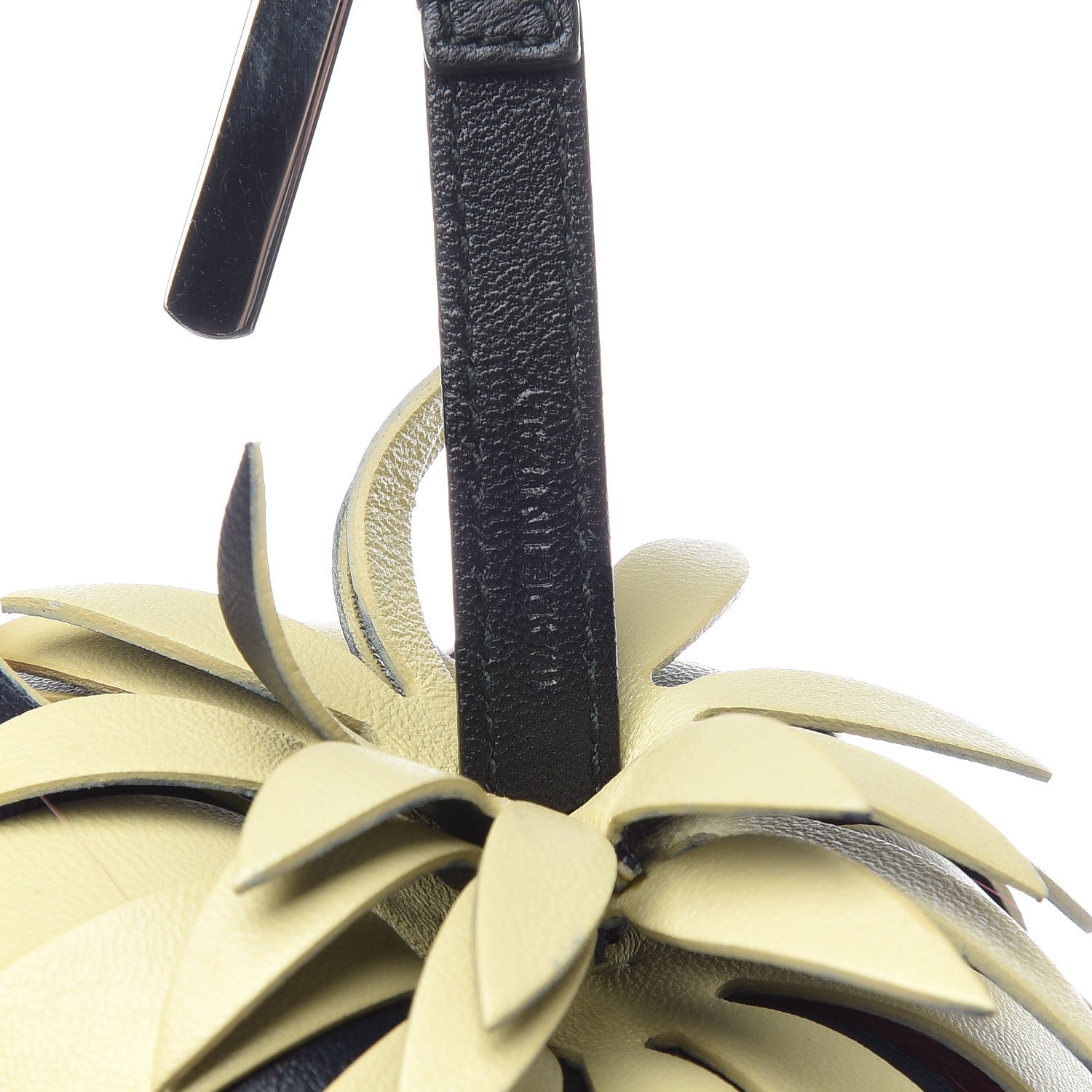Fendi Fox Rabbit Fur Nappa Pineapple Bag Charm Rosa Scuro Banana Multicolor 4 of 6