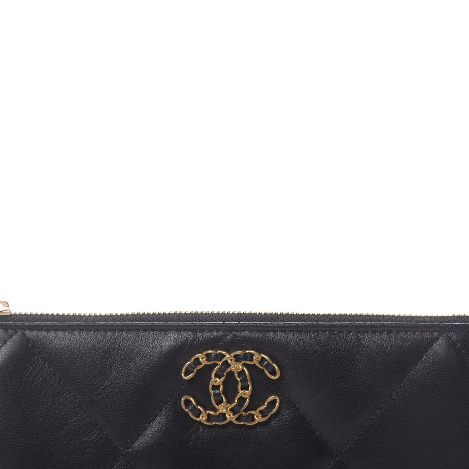 Chanel Shiny Goatskin Quilted Small Chanel 19 Pouch With Handle Black 10 of 10