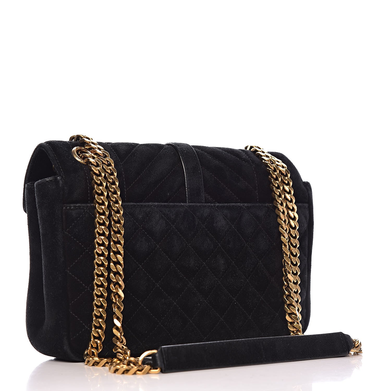 Saint Laurent Suede Tri-Quilt Monogram Medium College Bag Black 3 of 14