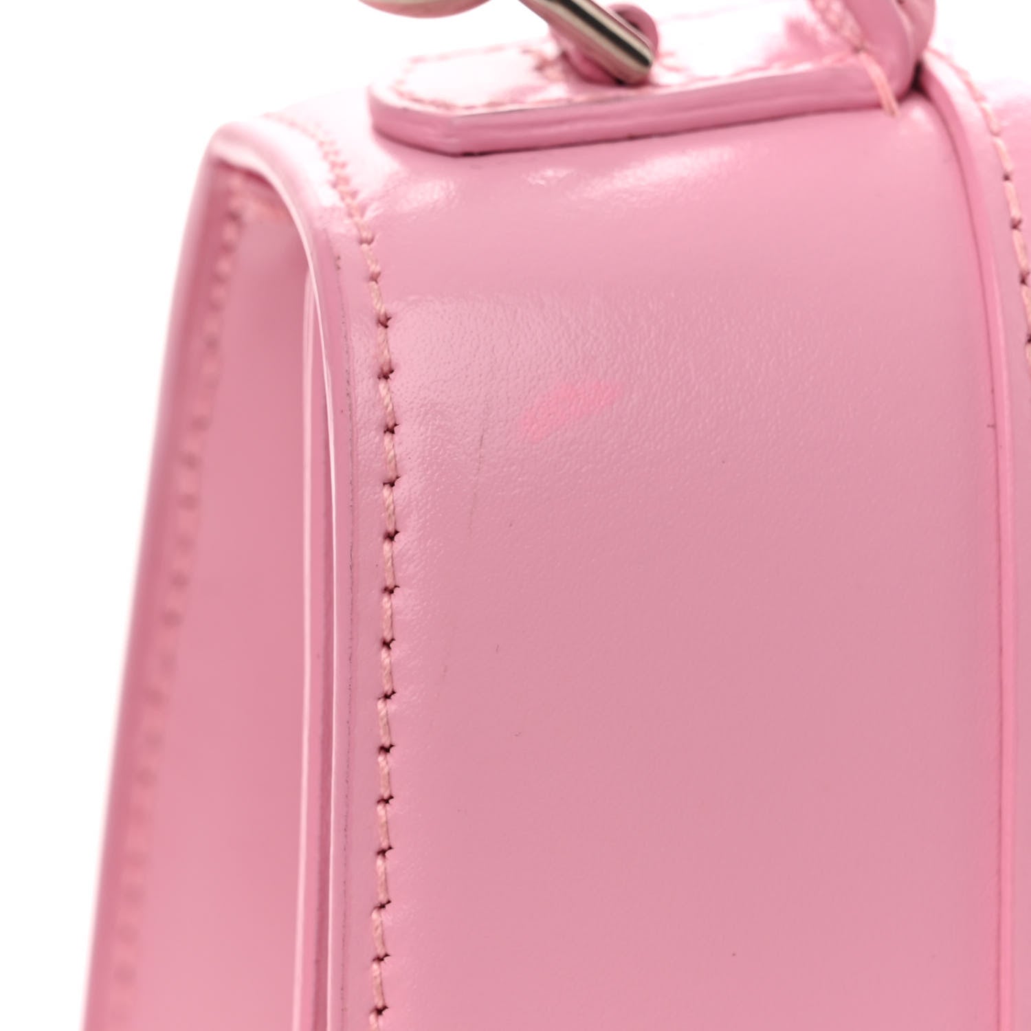 Balenciaga Shiny Box Calfskin Tonal B Hourglass Top Handle Bag XS Candy Pink 17 of 17