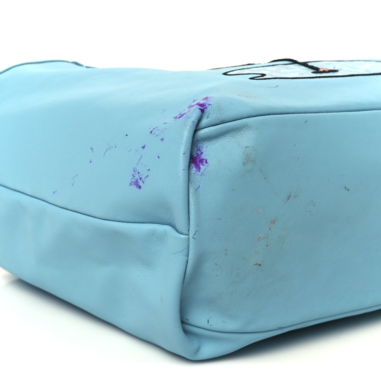 Goyardine Embroidered Flamingo Reversible Anjou PM Sky Blue