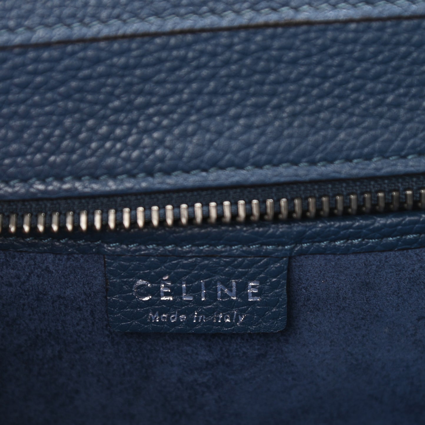 Drummed Calfskin Nano Luggage Petrol